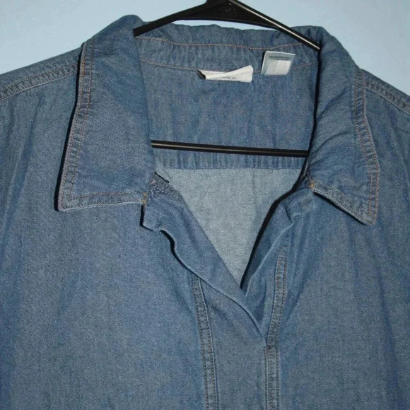 Vermont Country Store Brand Denim Midi Dress with Pockets Modest - Picture 3 of 12